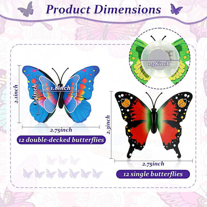 🦋24pcs 3D LED Butterfly Decoration Night Light🦋