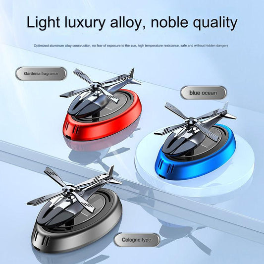 Car aromatherapy car solar perfume rotating aircraft ornaments to remove odor