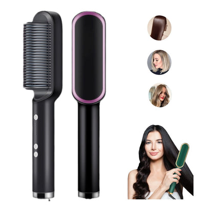 2 in 1 Negative Ion Hair Straightener Styling Brush and Curler