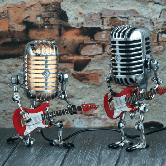 🔥Vintage Metal Microphone Robot Desk Lamp🎸