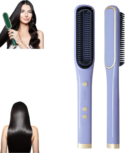 2 in 1 Negative Ion Hair Straightener Styling Brush and Curler