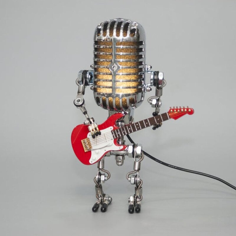 🔥Vintage Metal Microphone Robot Desk Lamp🎸