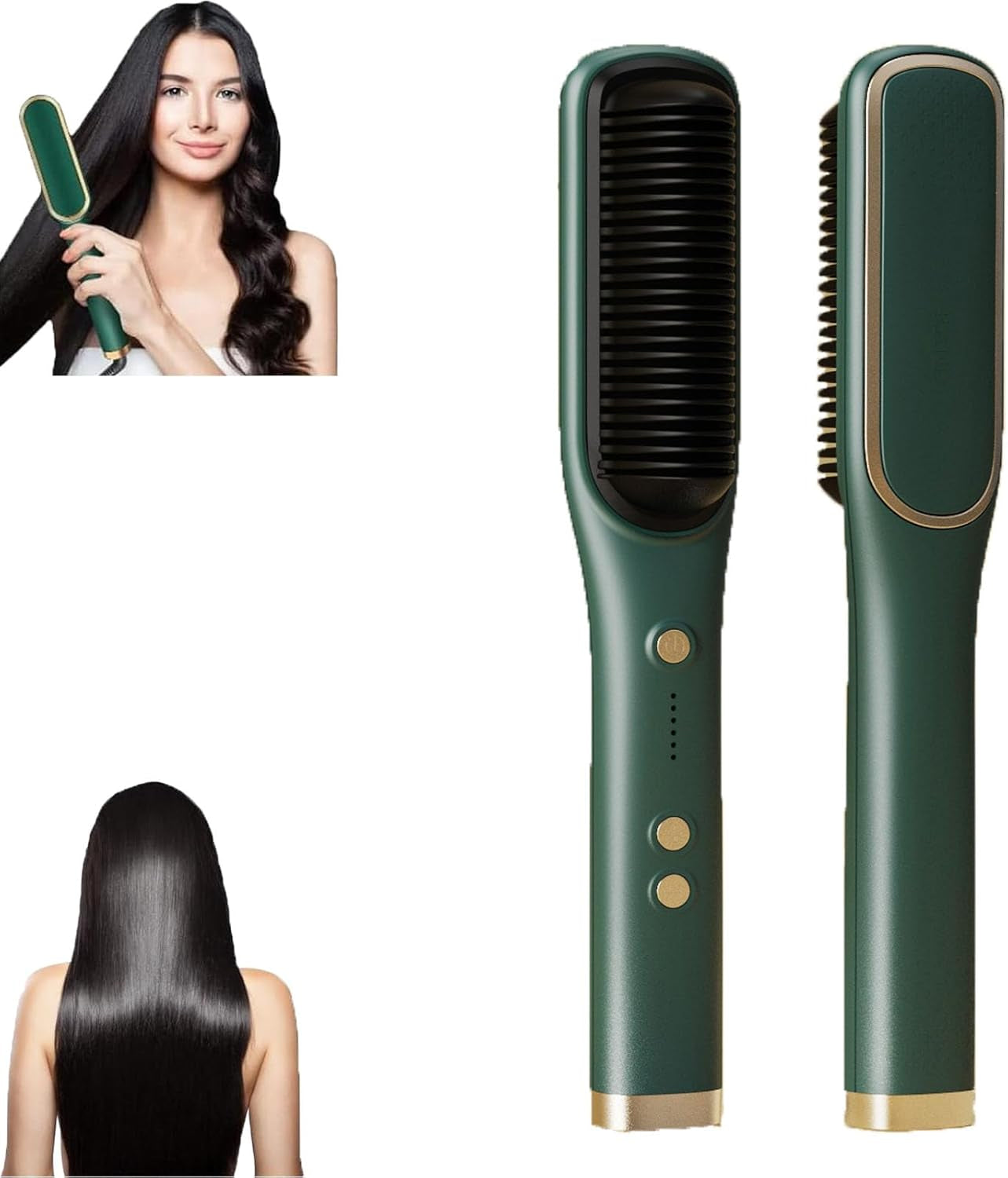 2 in 1 Negative Ion Hair Straightener Styling Brush and Curler