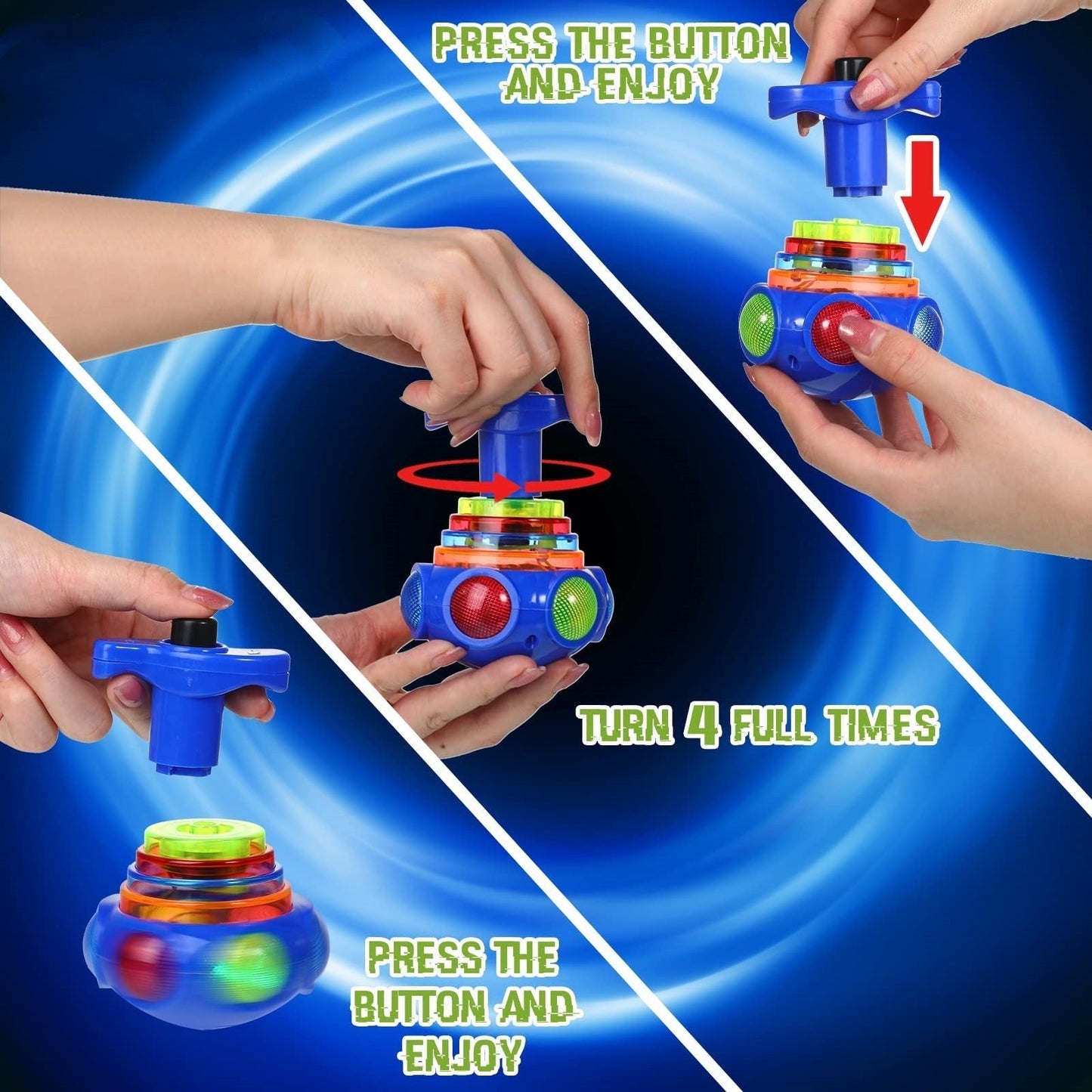 Music Flashing Spinners Toy With Launcher💫💫