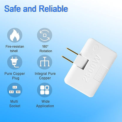 3 in 1 Rotatable Outlet Extender Adapter，180 degree conversion plug multifunctional converter ultra-thin one to three socket rotatable patch plug