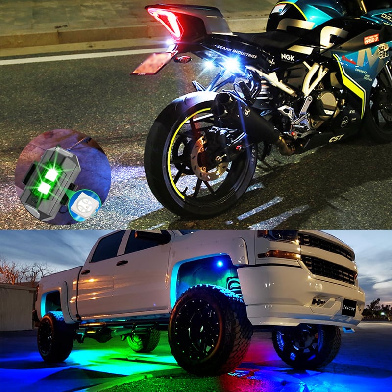 Aviation light motorcycle electric motorcycle chassis tail light warning light usb rechargeable decorative light helmet light