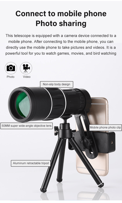 Monocular high-definition night vision telescope