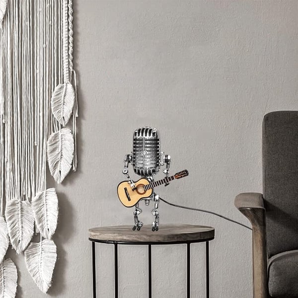 🔥Vintage Metal Microphone Robot Desk Lamp🎸