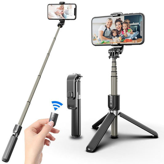 New 6-in-1 wireless Bluetooth selfie stick (with light)