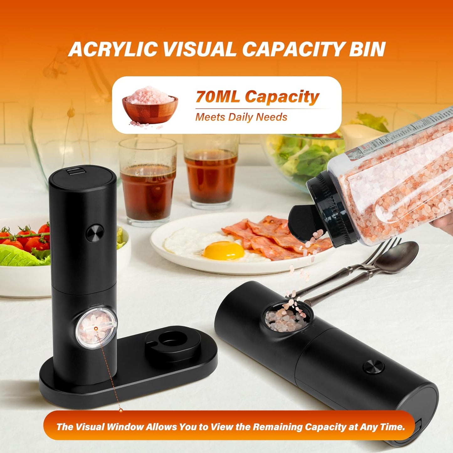 Electric Pepper and Salt Grinder Set (2 pcs)