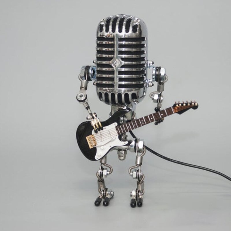 🔥Vintage Metal Microphone Robot Desk Lamp🎸