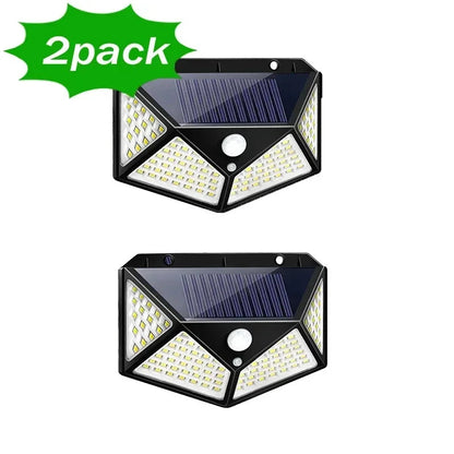 1/2/4PCS New Solar Lights Outdoor Wall Lamp PIR Motion Sensor 100LED Solar Powered Sunlight Street Light for Garden Courtyard