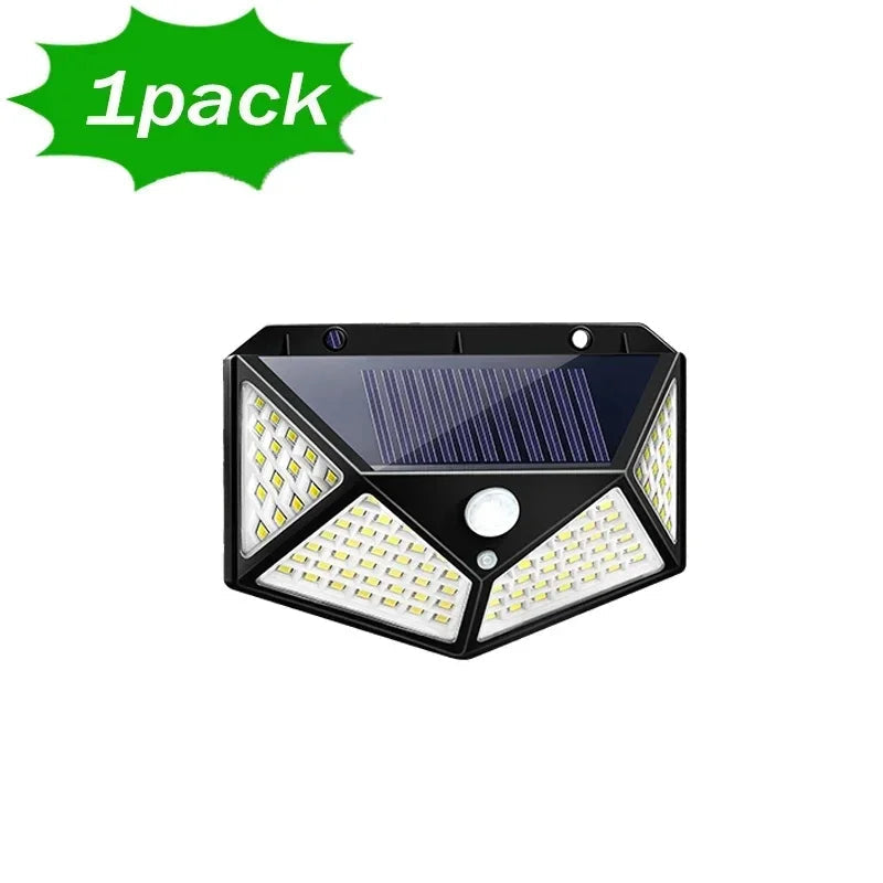 1/2/4PCS New Solar Lights Outdoor Wall Lamp PIR Motion Sensor 100LED Solar Powered Sunlight Street Light for Garden Courtyard