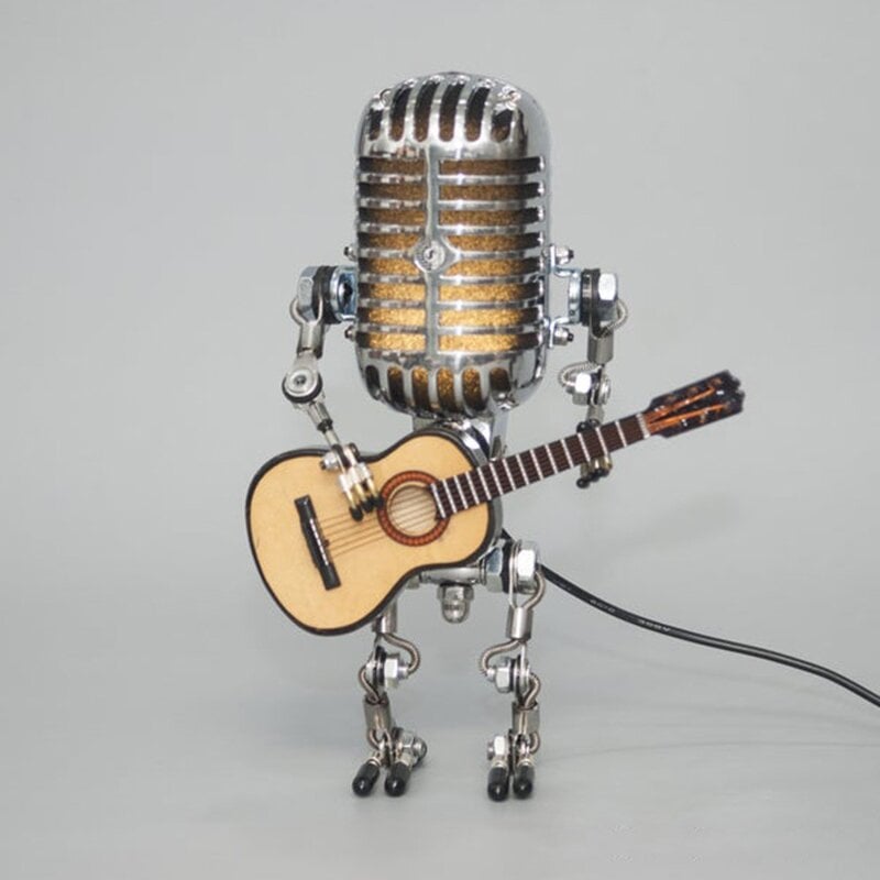 🔥Vintage Metal Microphone Robot Desk Lamp🎸